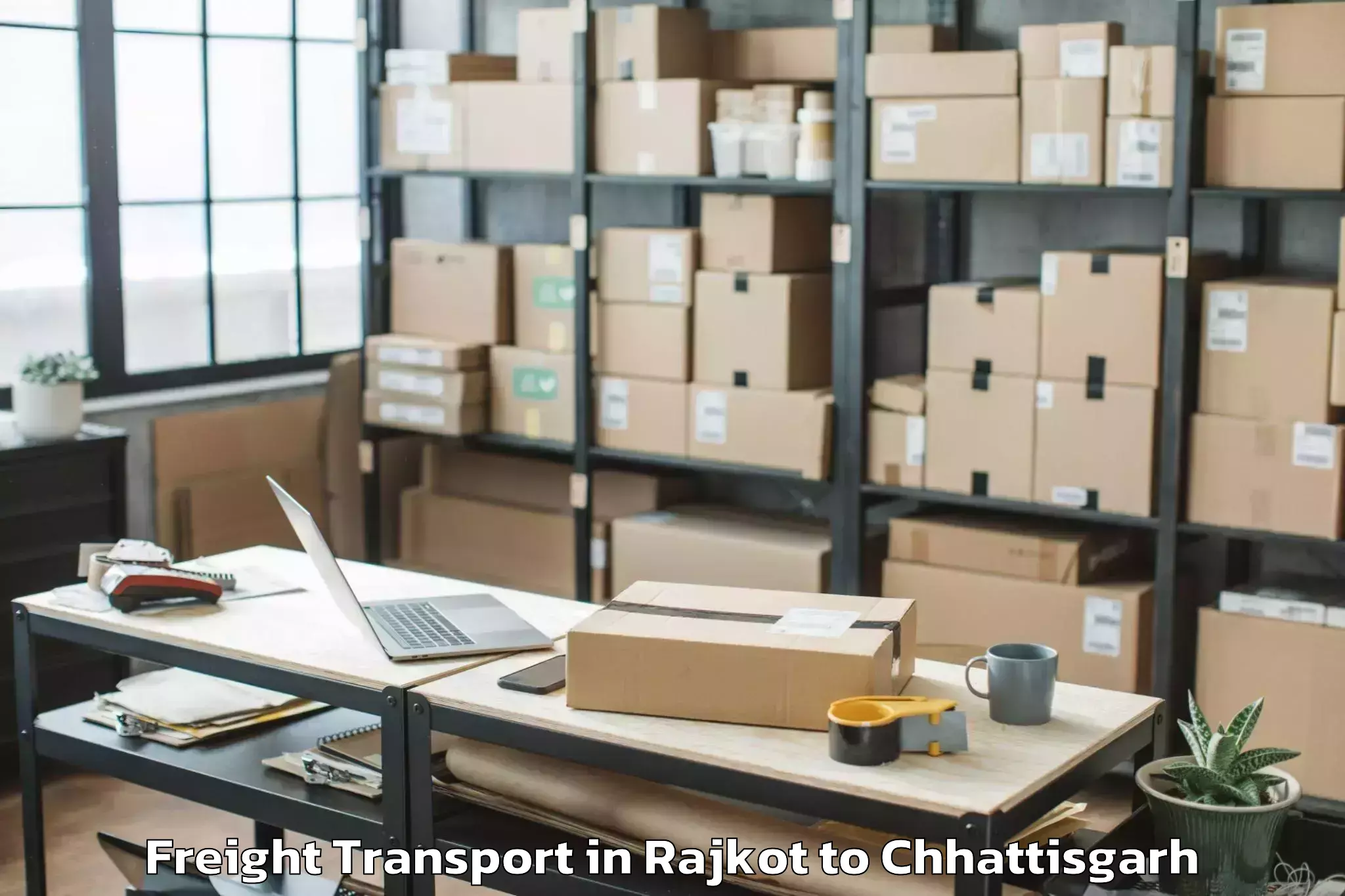 Book Rajkot to Ramanujganj Freight Transport Online